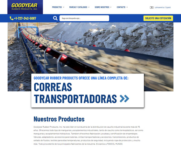 Goodyear Rubber Products new Spanish/International website goes live