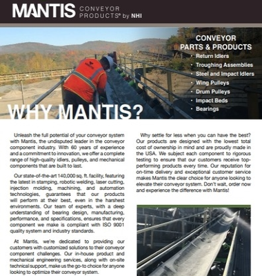 Mantis Idlers and Accessories Series Catalog