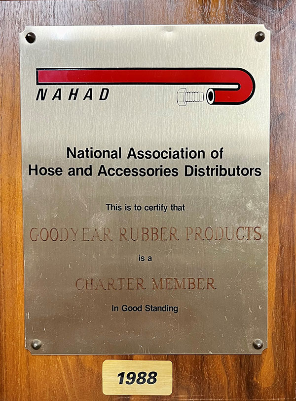 Goodyear Rubber Products is a founding member of NAHAD