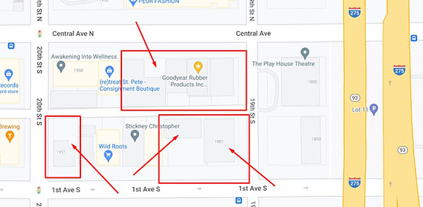 Goodyear Rubber Products covers nearly a city block