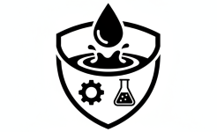 oil, fat and chemical resistance icon diagram for conveyor belt resilience