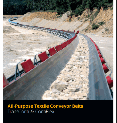 Continental textile conveyor belts transporting material – Goodyear Rubber Products