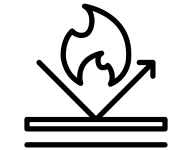 Fire Safety / Flame-Resistant to EN12882 icon diagram for industrial fire safety standards of conveyor belts