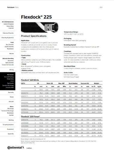 Continental ContiTech Flexdock Hoses Product Catalog Image